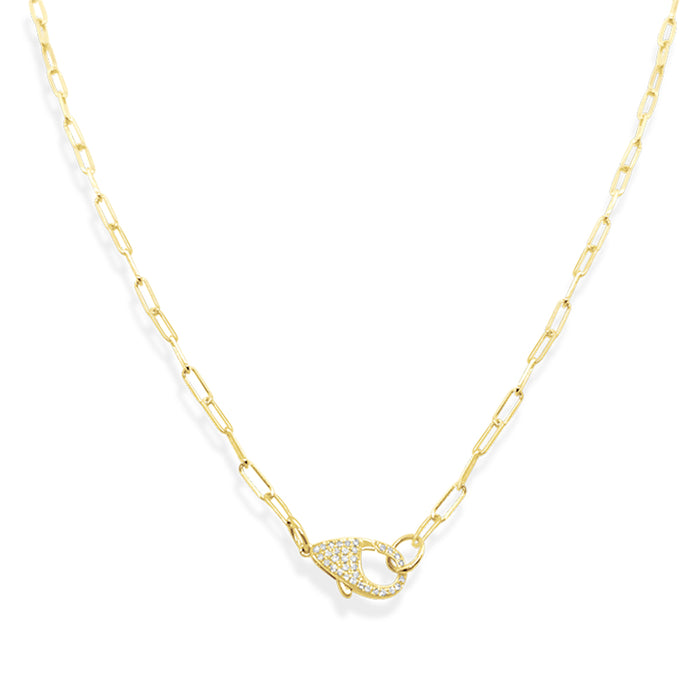 Charm Chain with Pave Diamond Clasp