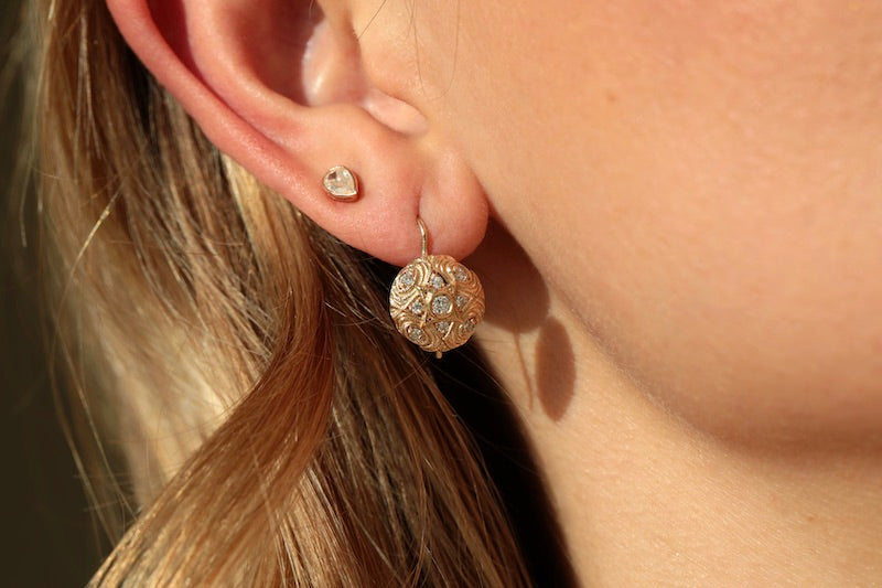 Diamond Scallop Earrings