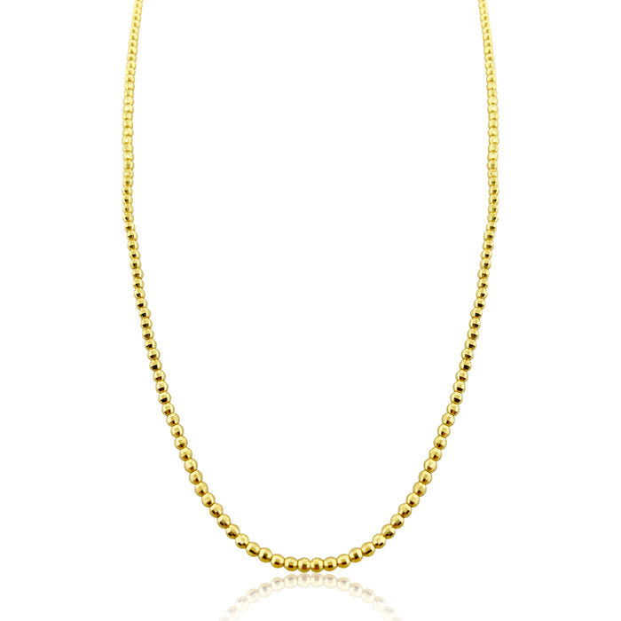Diamond-Cut Gold Bead Necklace