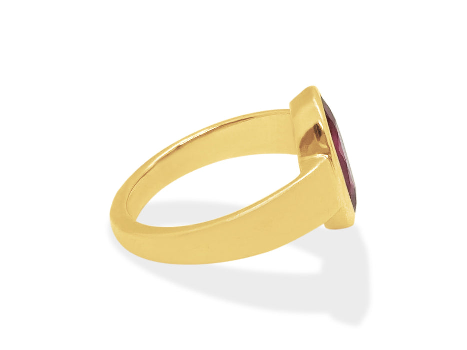 Ruby Oval Bezel Ring