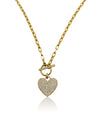 Pavé Diamond Heart Toggle Necklace