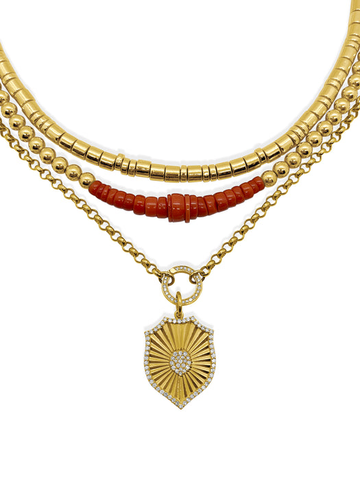Colored Enamel Bead Necklace