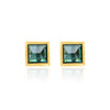 gemstone square stud earrings