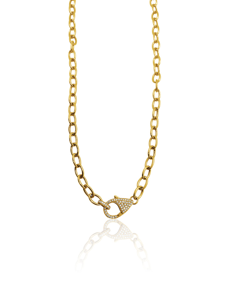 Pavé Diamond Clasp Oval Link Chain– Suzanne Wilson Designs