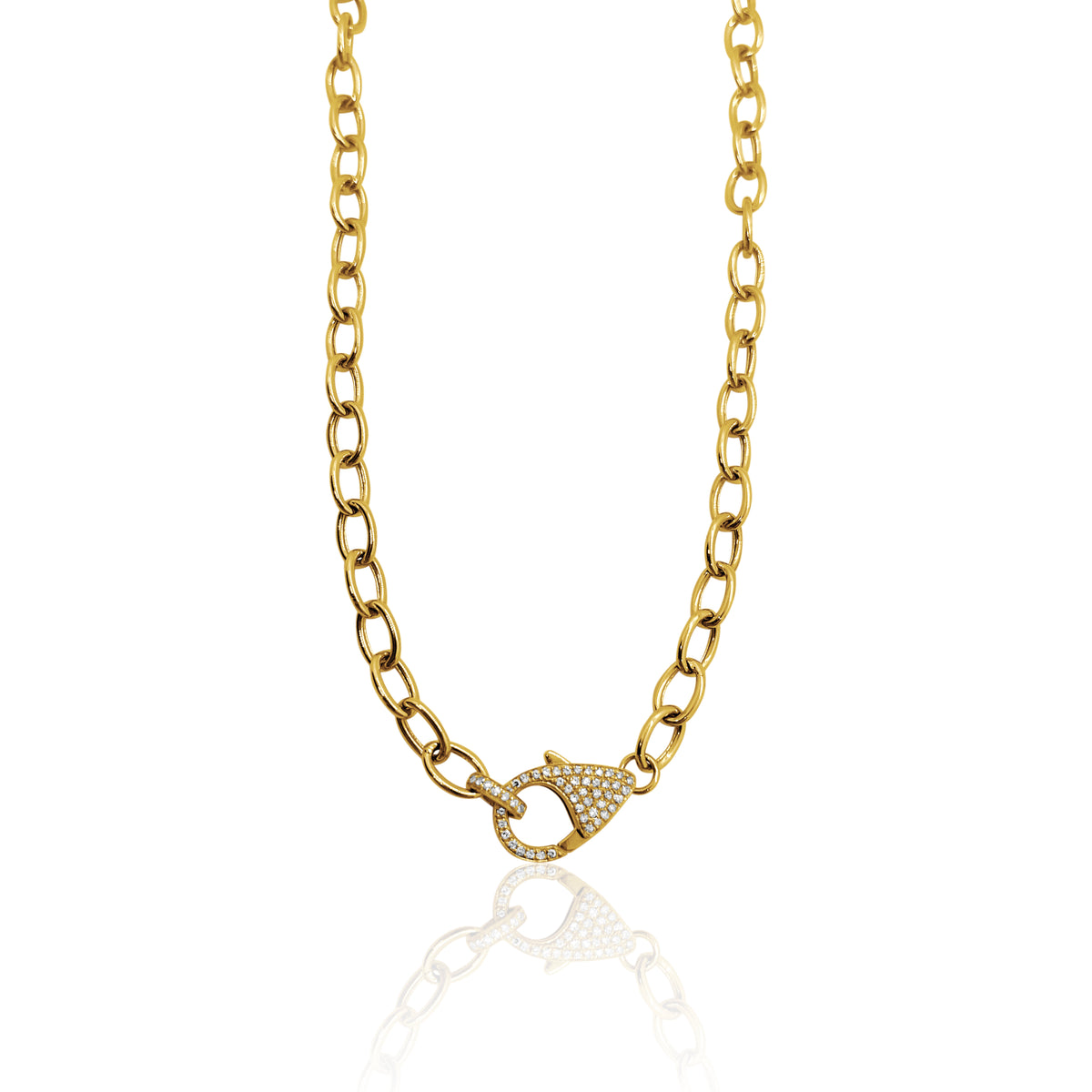 Pavé Diamond Clasp Oval Link Chain– Suzanne Wilson Designs